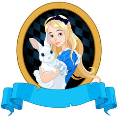 Alice In Wonderland With White Rabbit